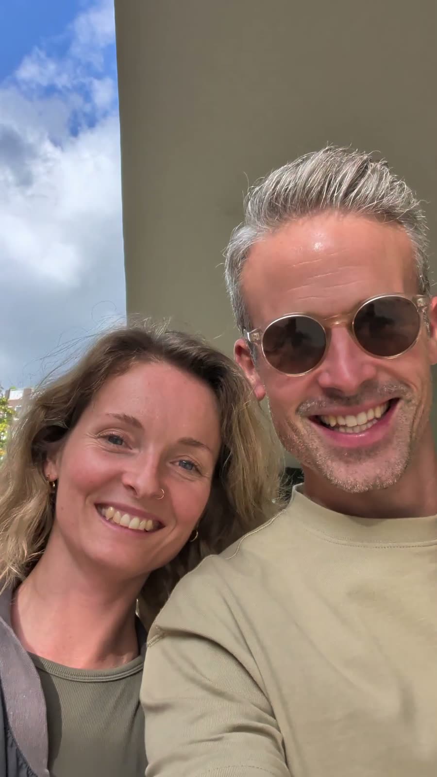 Nadia and Sjoerd outside FORM after the circle of 20 September